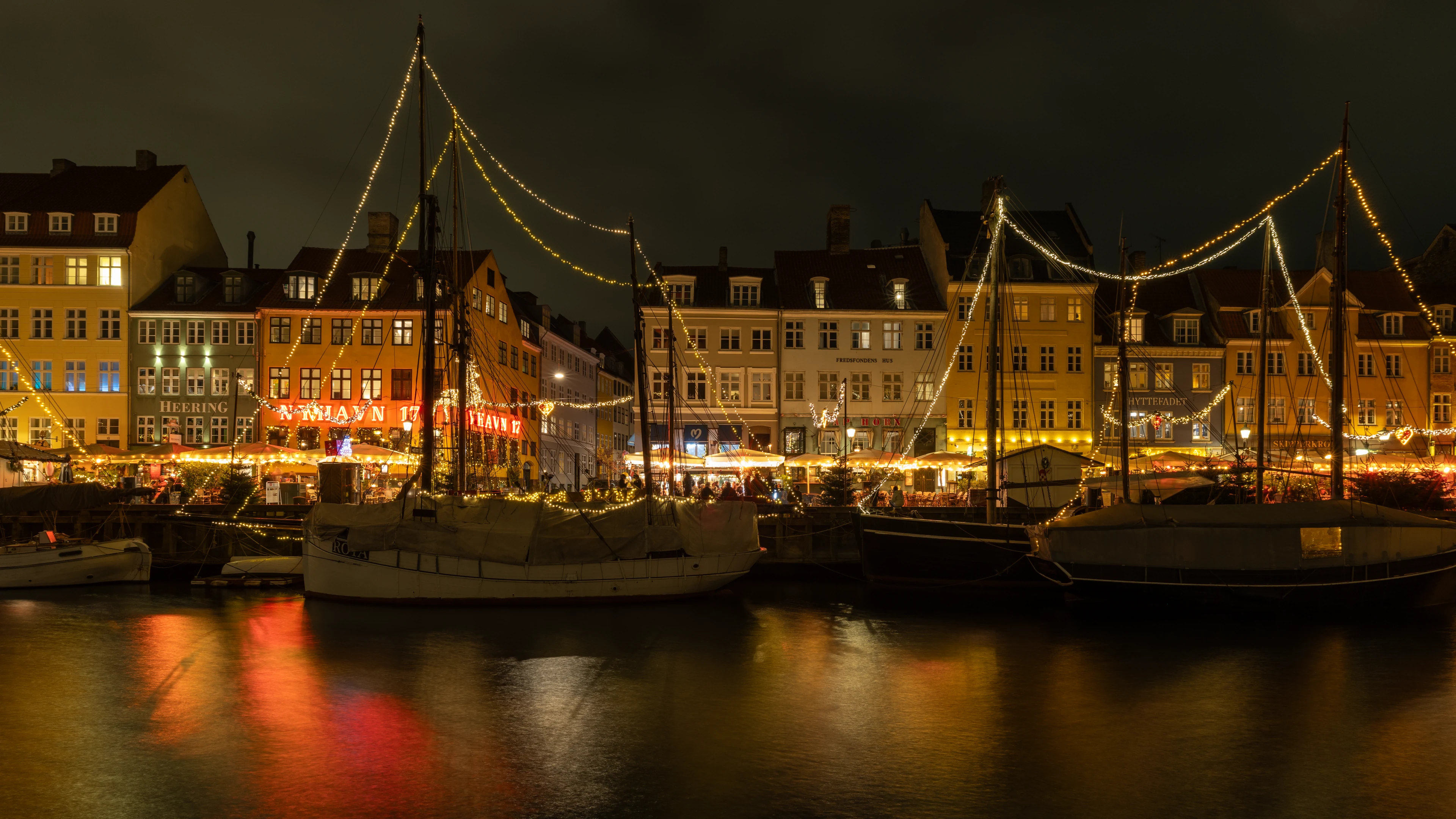 Nyhavn at night, Copenhagen