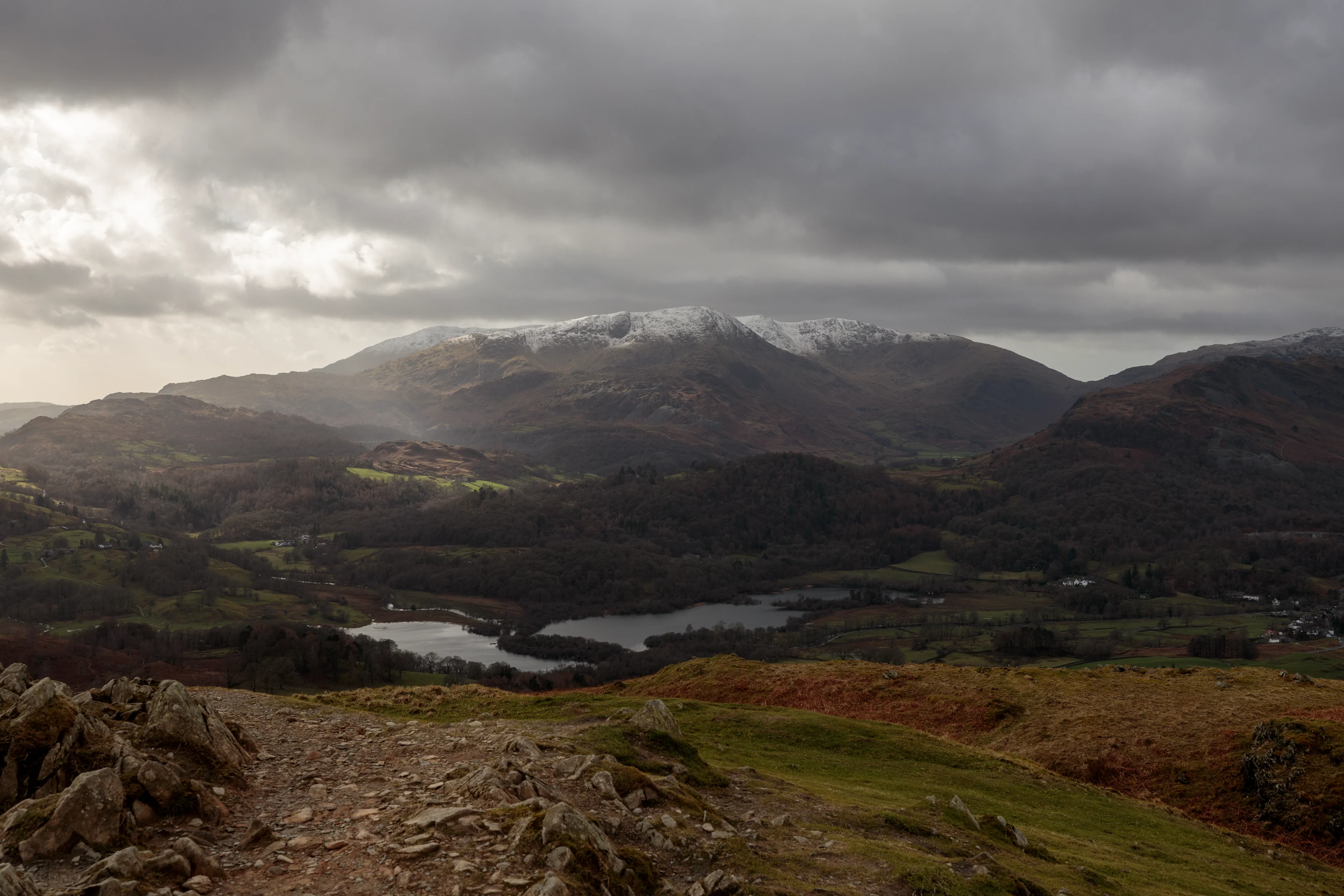 Elter Water, Wetherlam and Great Carrs, Lake District